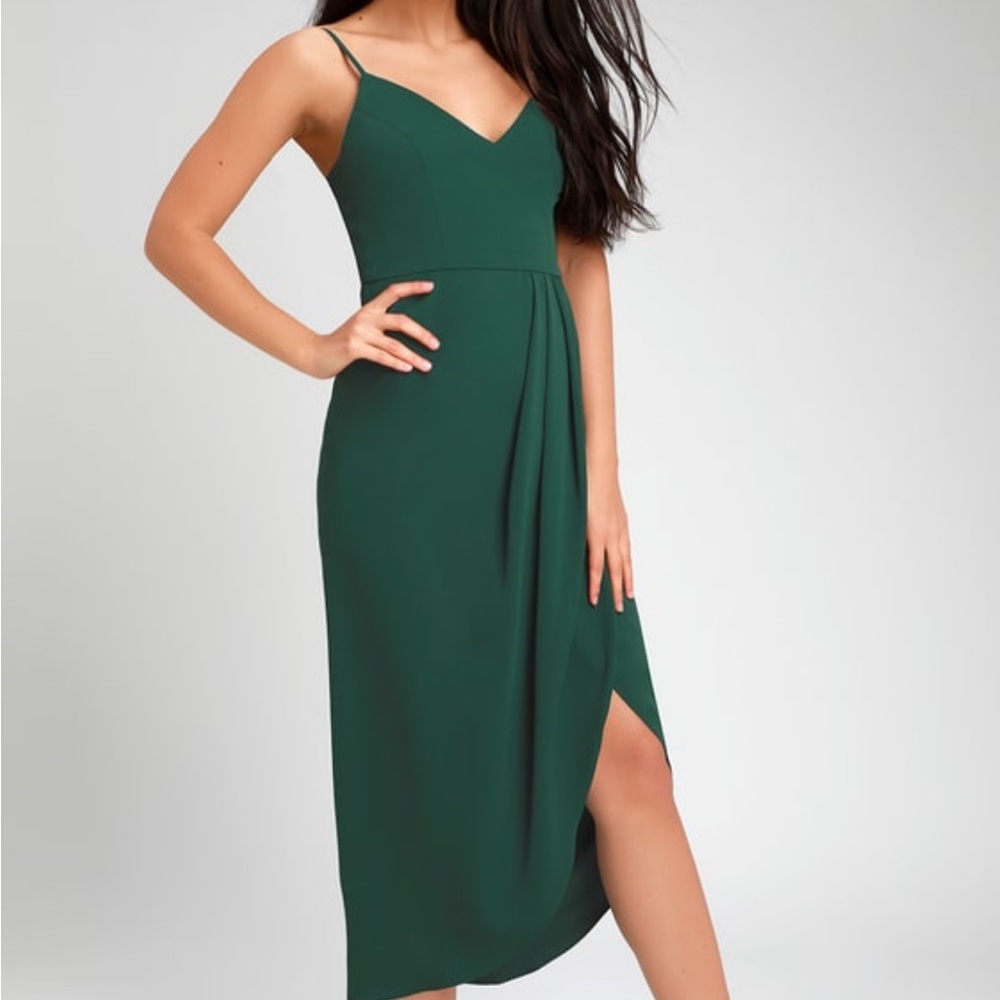 Reinette Dark Green Midi Dress from lulu